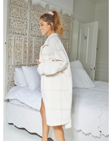 Jim Jam The label Pink Longline Check Shacket
