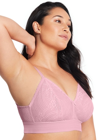Glamorise Plus Size Luxe Lace Bralette 7012