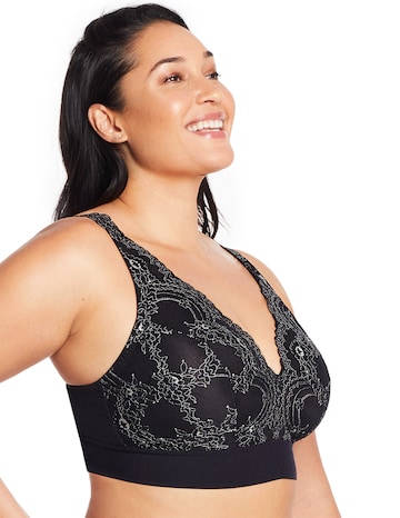 Glamorise Plus Size Lace Plunge Bralette 7013