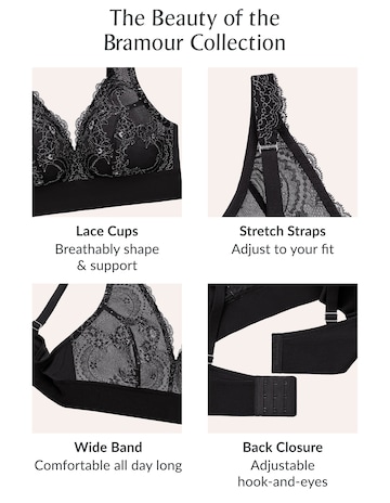 Glamorise Plus Size Lace Plunge Bralette 7013