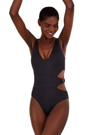 Monsoon Plain Cut-Out O-Ring Swimsuit