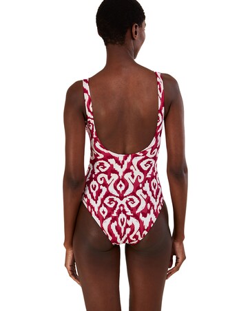 Monsoon Ikat Print Tie-Up Swimsuit