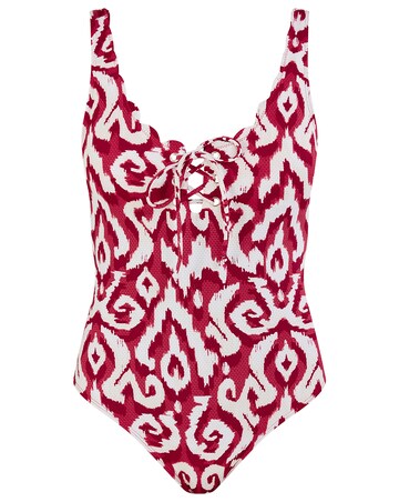 Monsoon Ikat Print Tie-Up Swimsuit