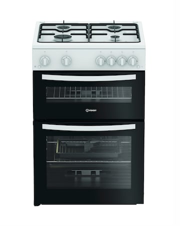 Indesit IDG6GW 60cm Gas Double Cooker - White