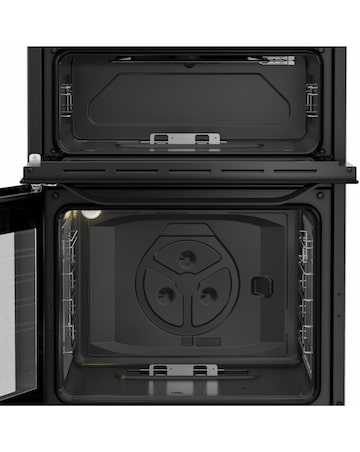 Hotpoint HDG6GDCB1 60cm Gas Double Cooker with Glass Lid - Black