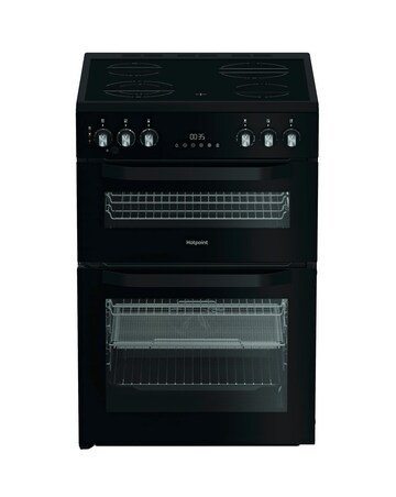 Hotpoint HDE6VDCASB1 60cm Electric Double Cooker with Air Fry - Black + Install