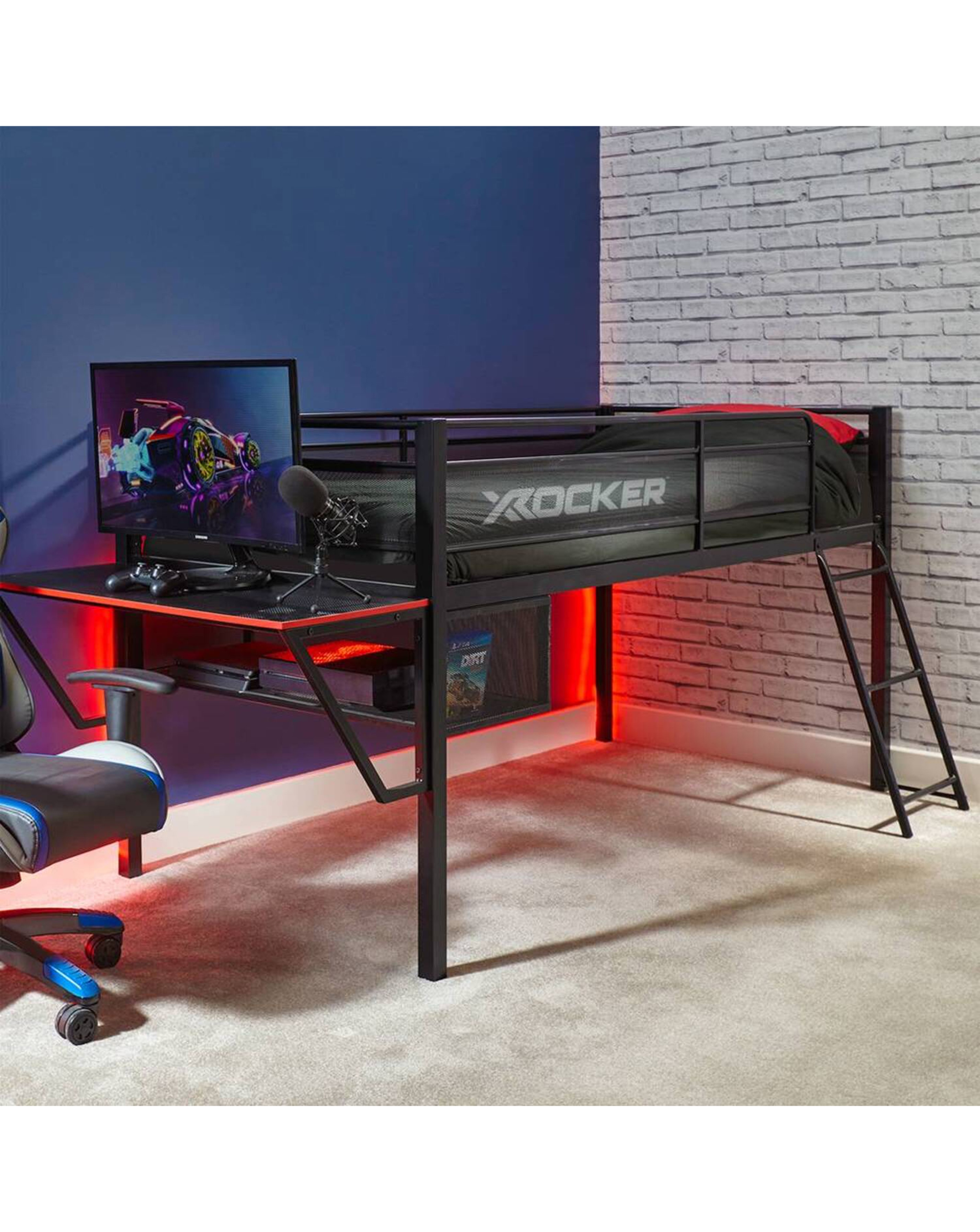 New In - X Rocker Sanctum Mid Sleeper and Desk