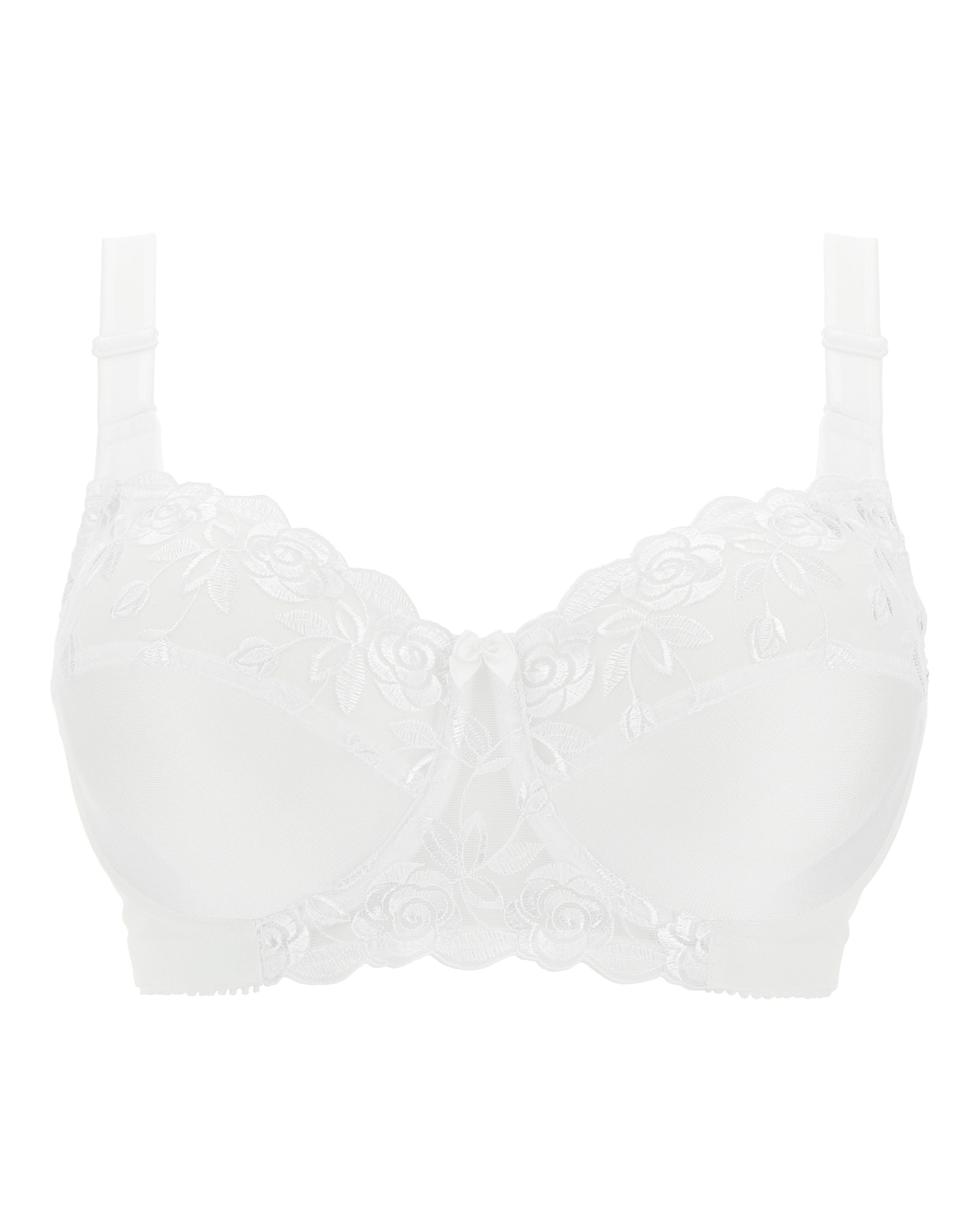 Miss Mary of Sweden Rose Embroidered Bra In White | UK Size 36B Women's