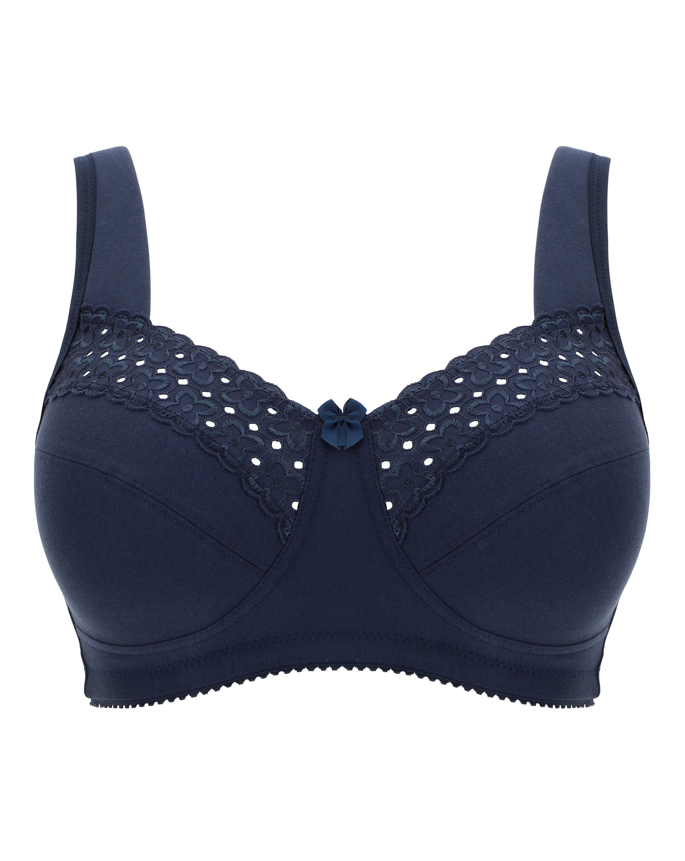 Miss Mary Broderie Anglais Cotton Bra - Dark blue - Size 36B - Women's