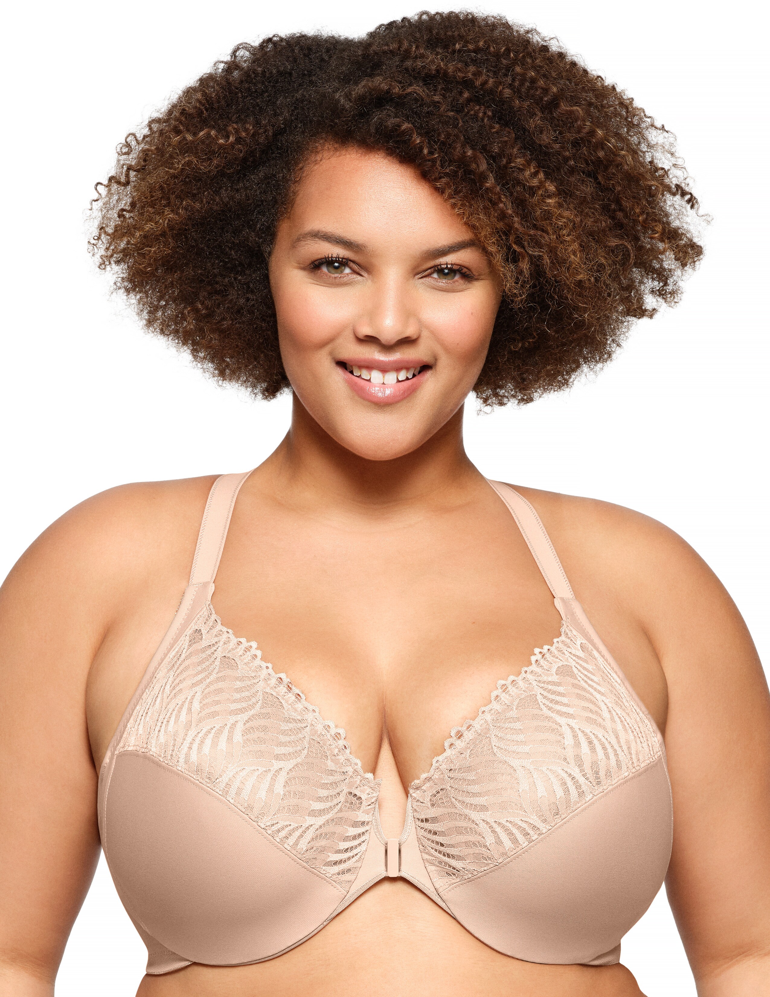 Glamorise Plus Size Front-Close T-Back WonderWire 1246