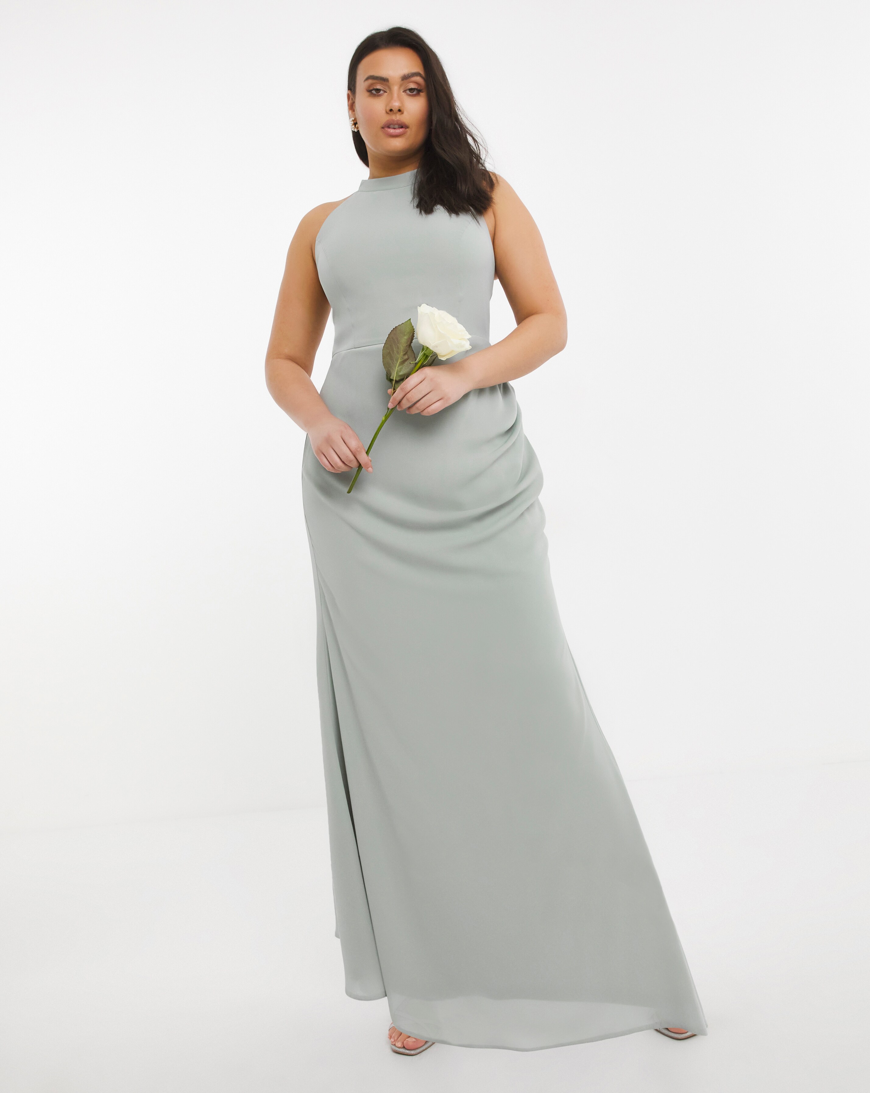 High neck plus size dress sale