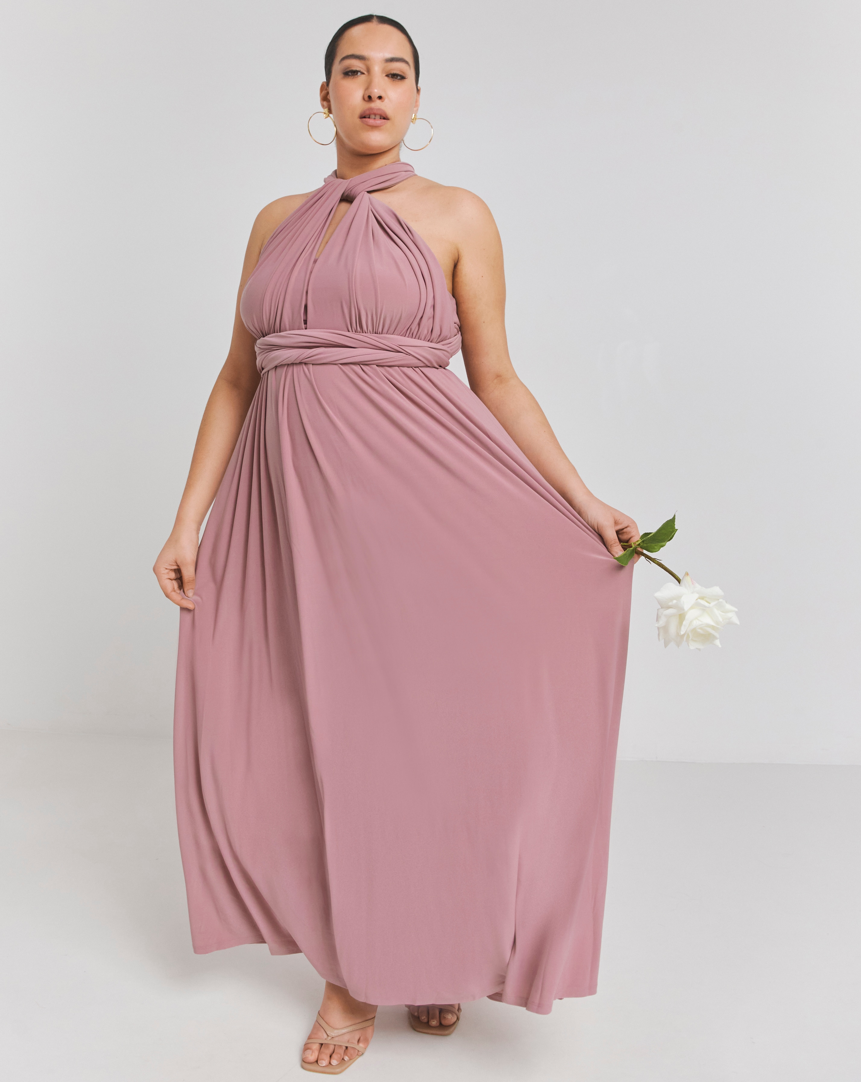 Simply Be - Women's Pink Multi-Ways To Wear Maxi Dress - Size 20 - Pink - 95% Polyester 5% Elastane