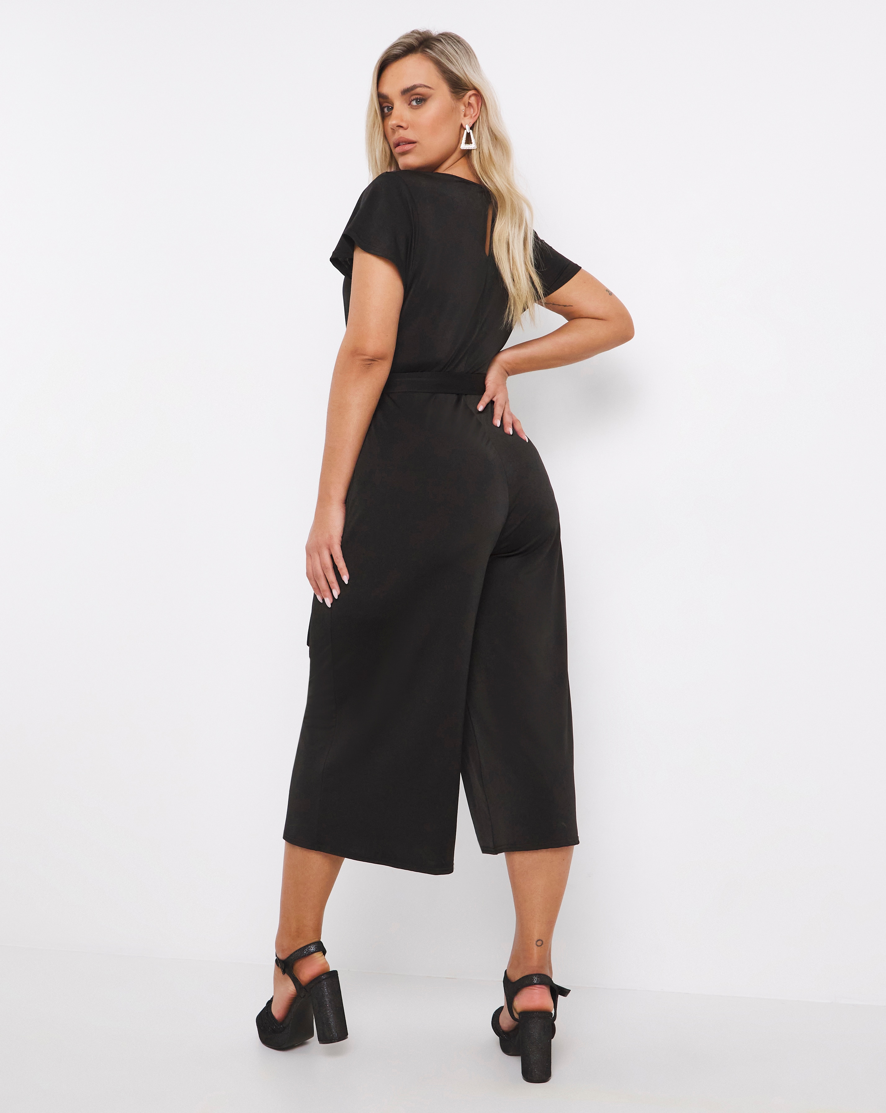 Tommy hilfiger belted cropped jumpsuit cheap
