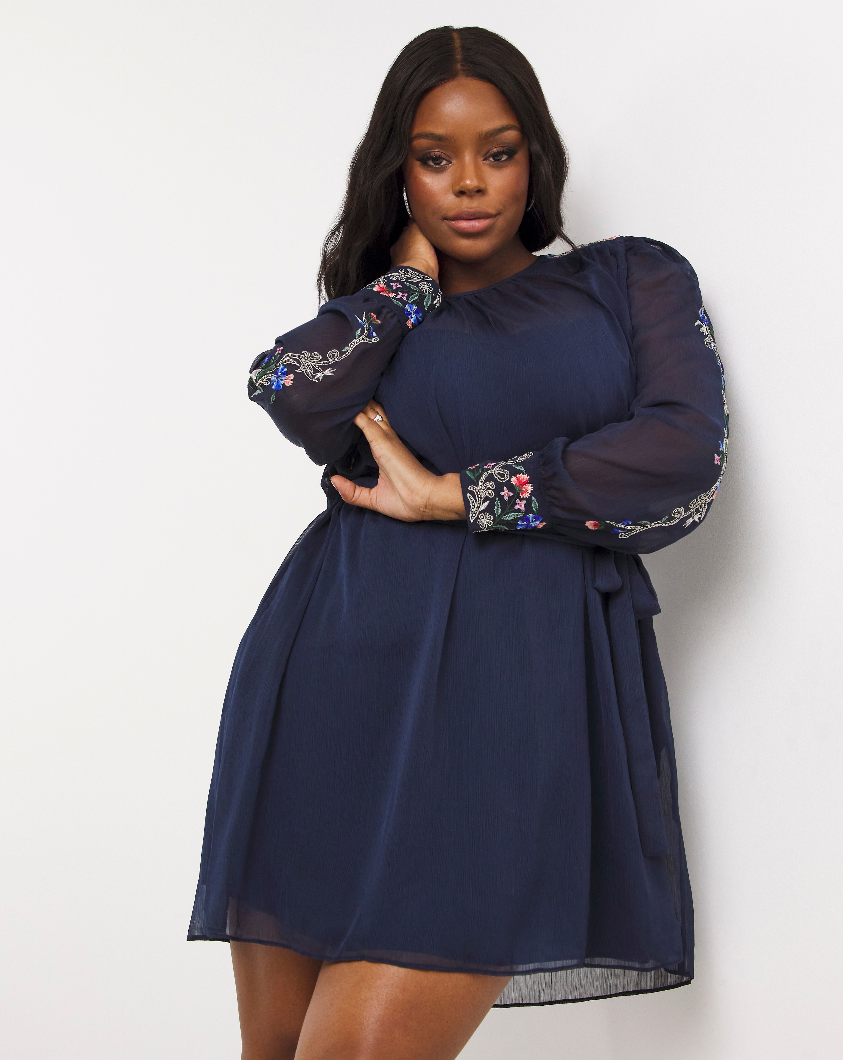 hope and ivy belted puff sleeve