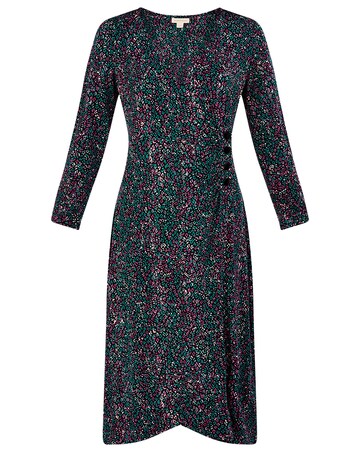 Monsoon Spot Button Wrap Jersey Dress