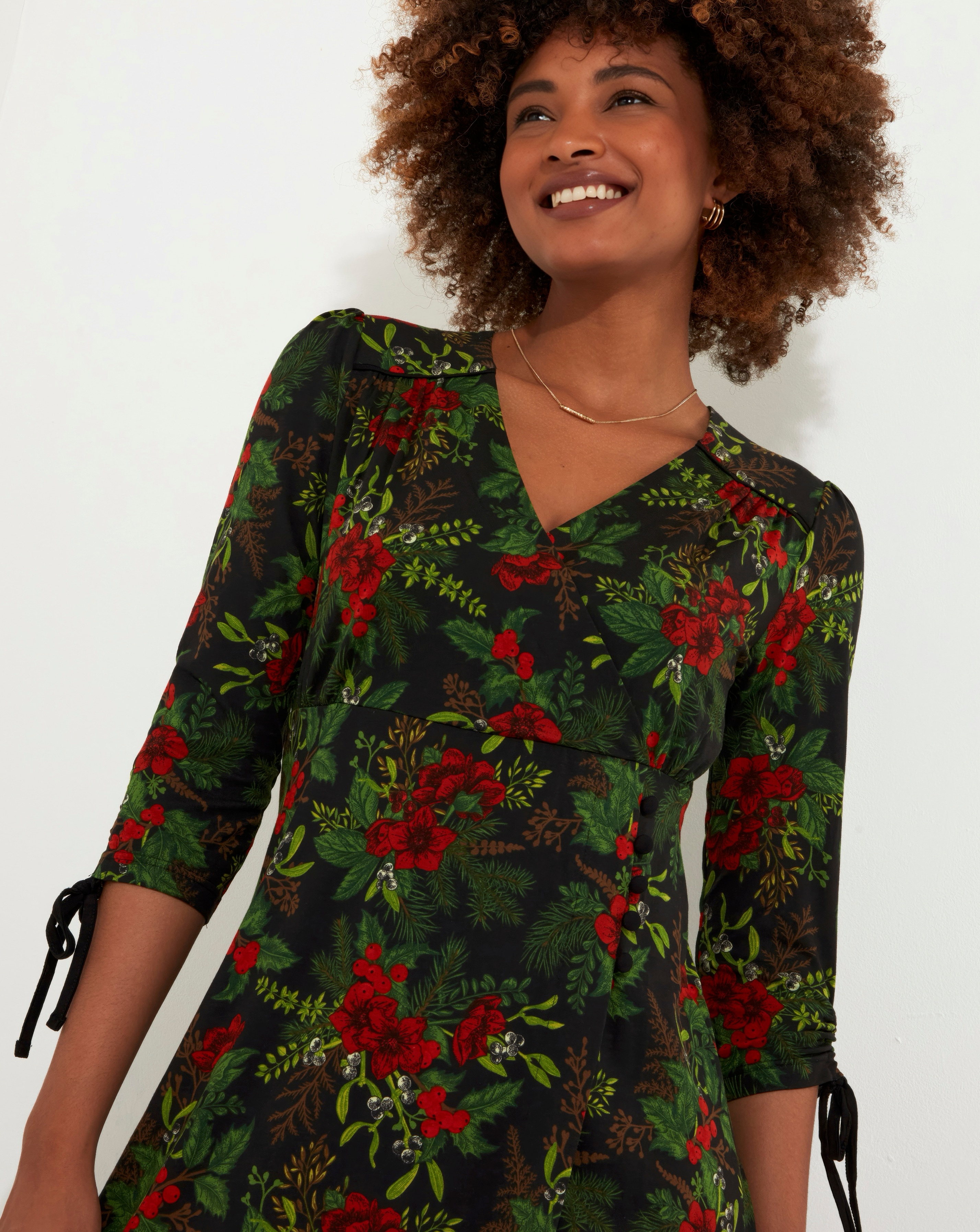 New In - Joe Browns Festive Floral Jersey Dress