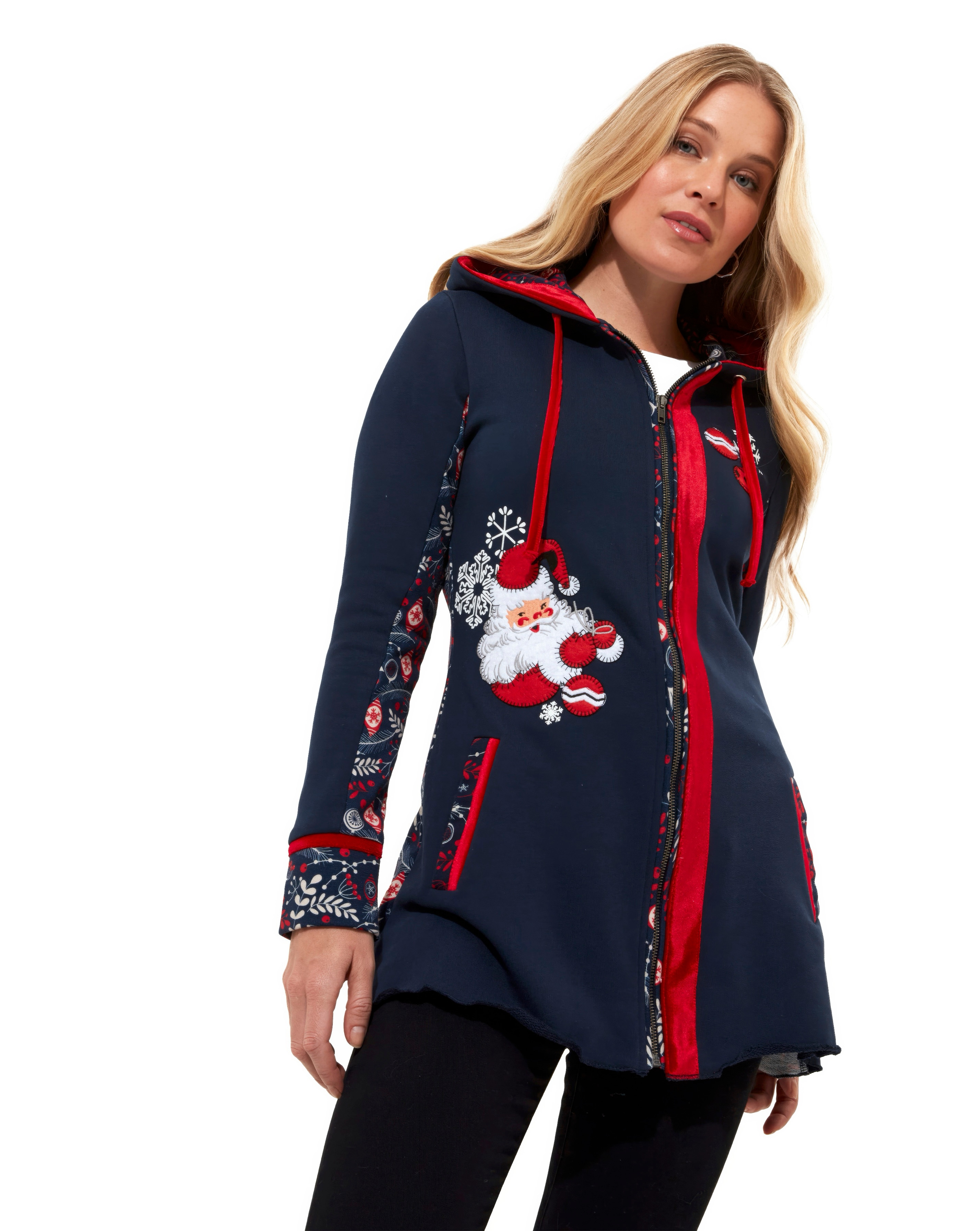 New In - Joe Browns Novelty Zip Christmas Sweat