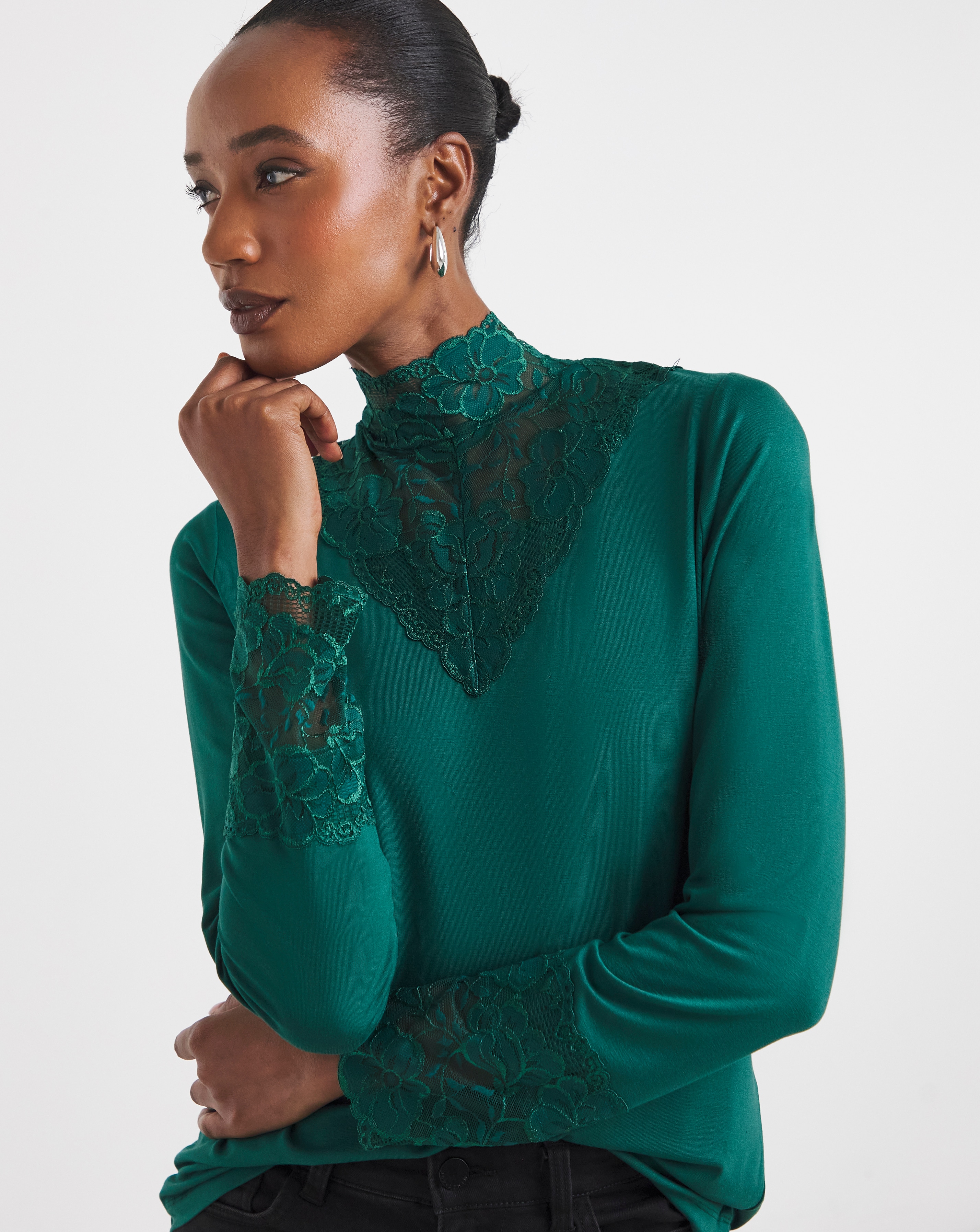 New In - Joe Browns Darcie Lace High Neck Top