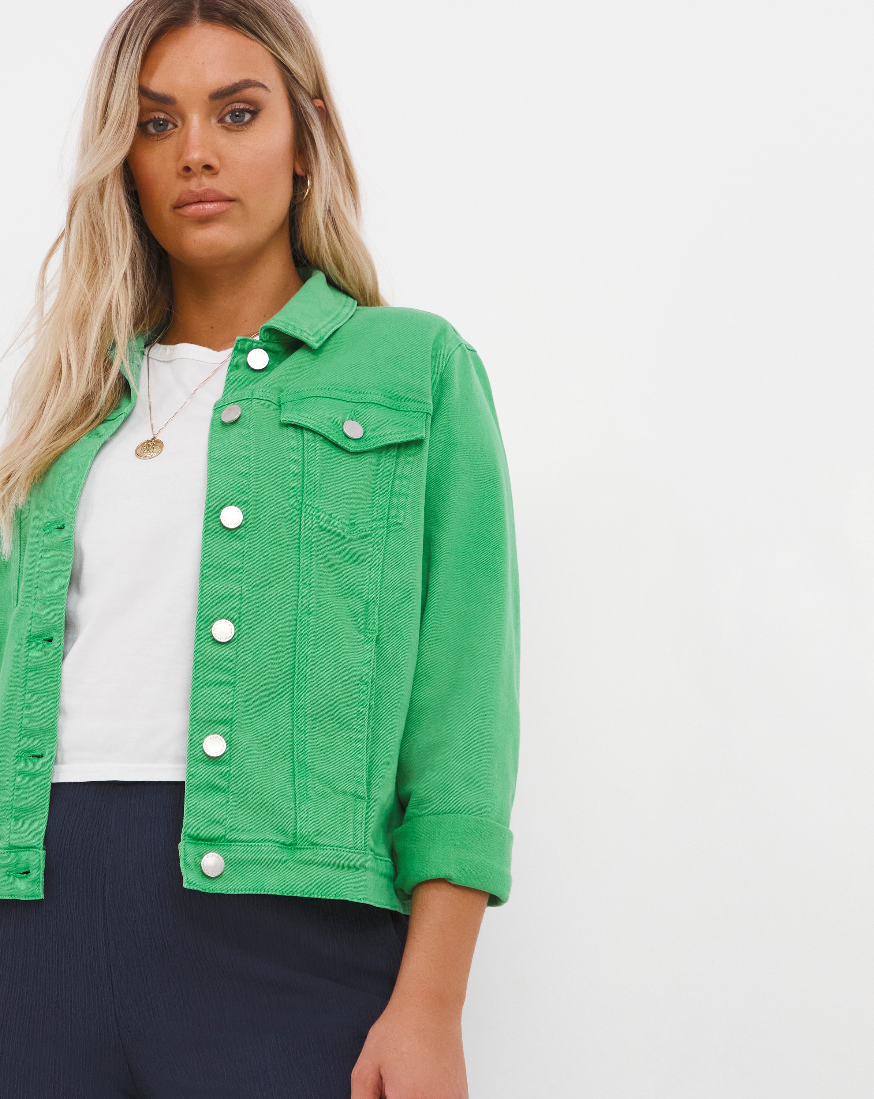 Green Western Denim Jacket | Simply Be