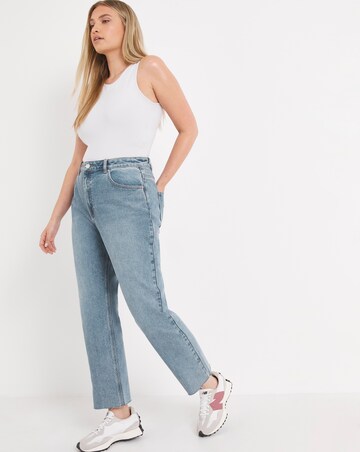 raw hem straight leg jeans