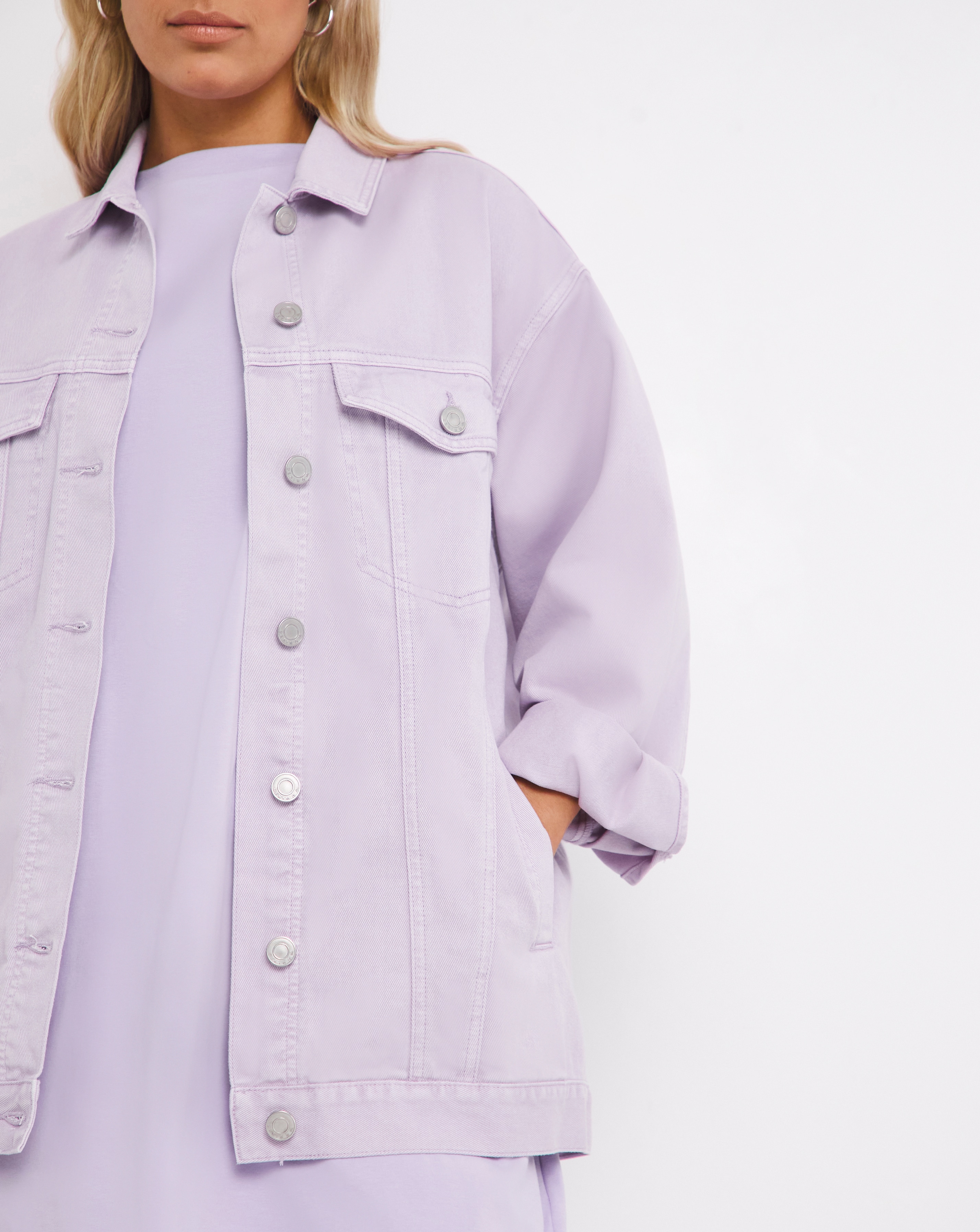 denim jacket lilac