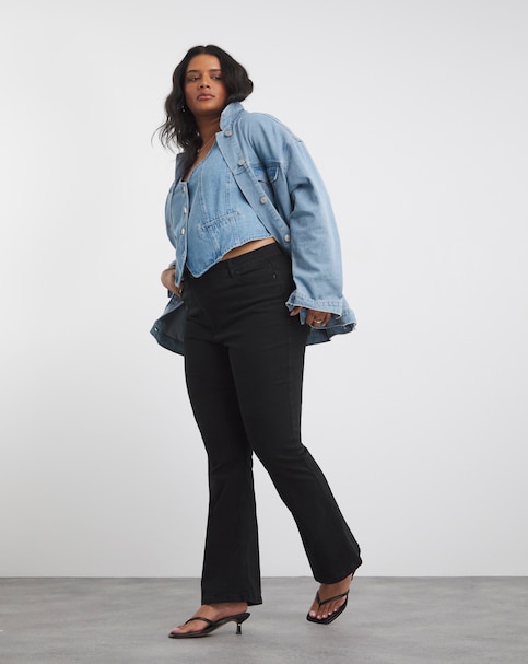 24/7 Black Bootcut Jeans - Black - Size 10L - Women's