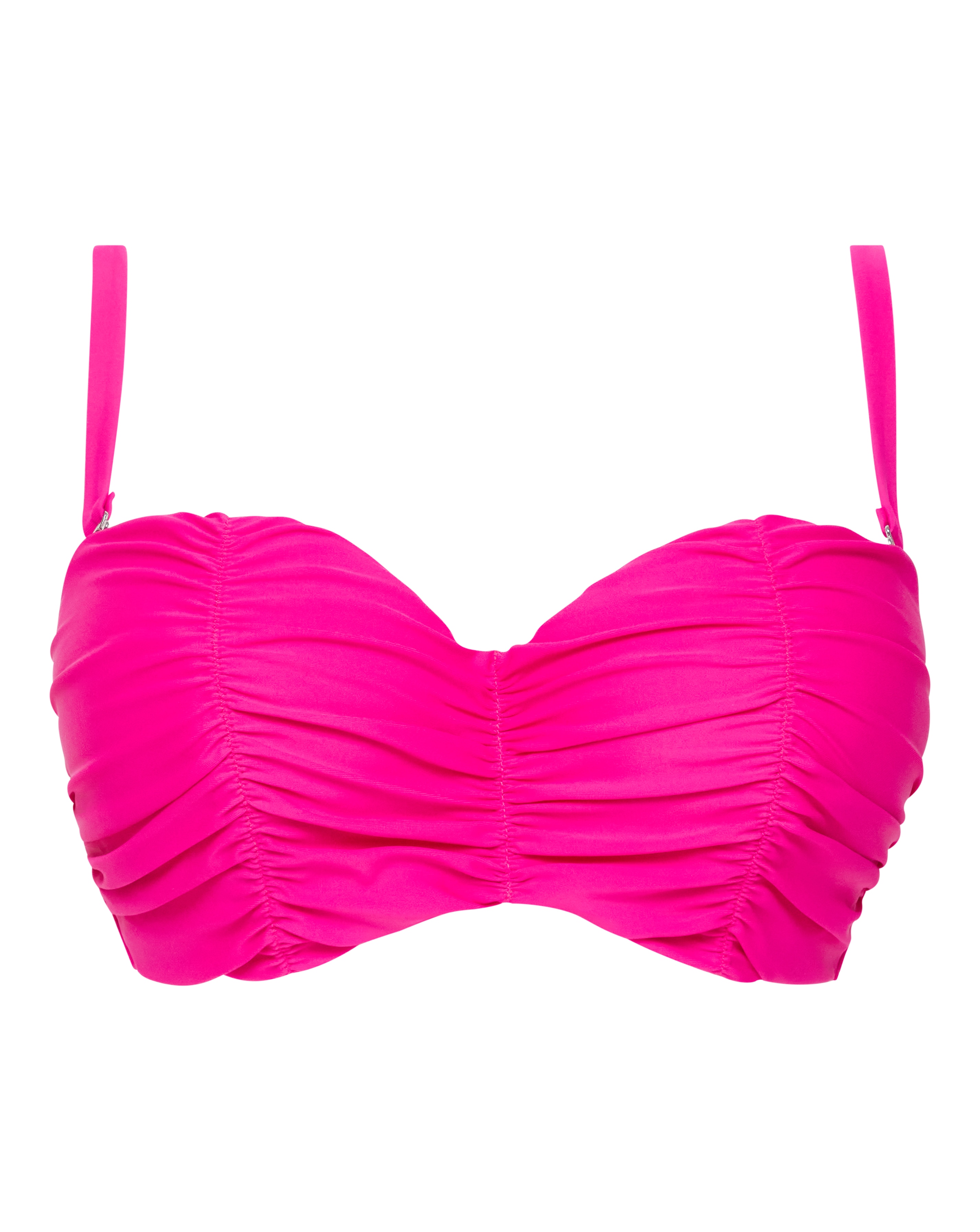 Pink - Women's - Figleaves Fiji Ruched Detail Bikini Top - Size 32B