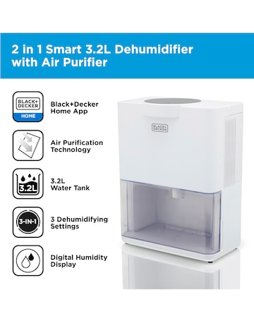 Black & Decker 3.2L Smart Dehumidifier & Air Purifier