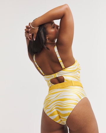 Figleaves Samara Mindful Underwired Scoop Neck Belted Tummy Control Swimsuit