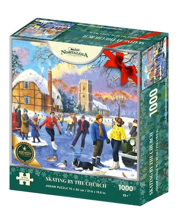 Xmas Nostalgia Skating By The Church 1000pc