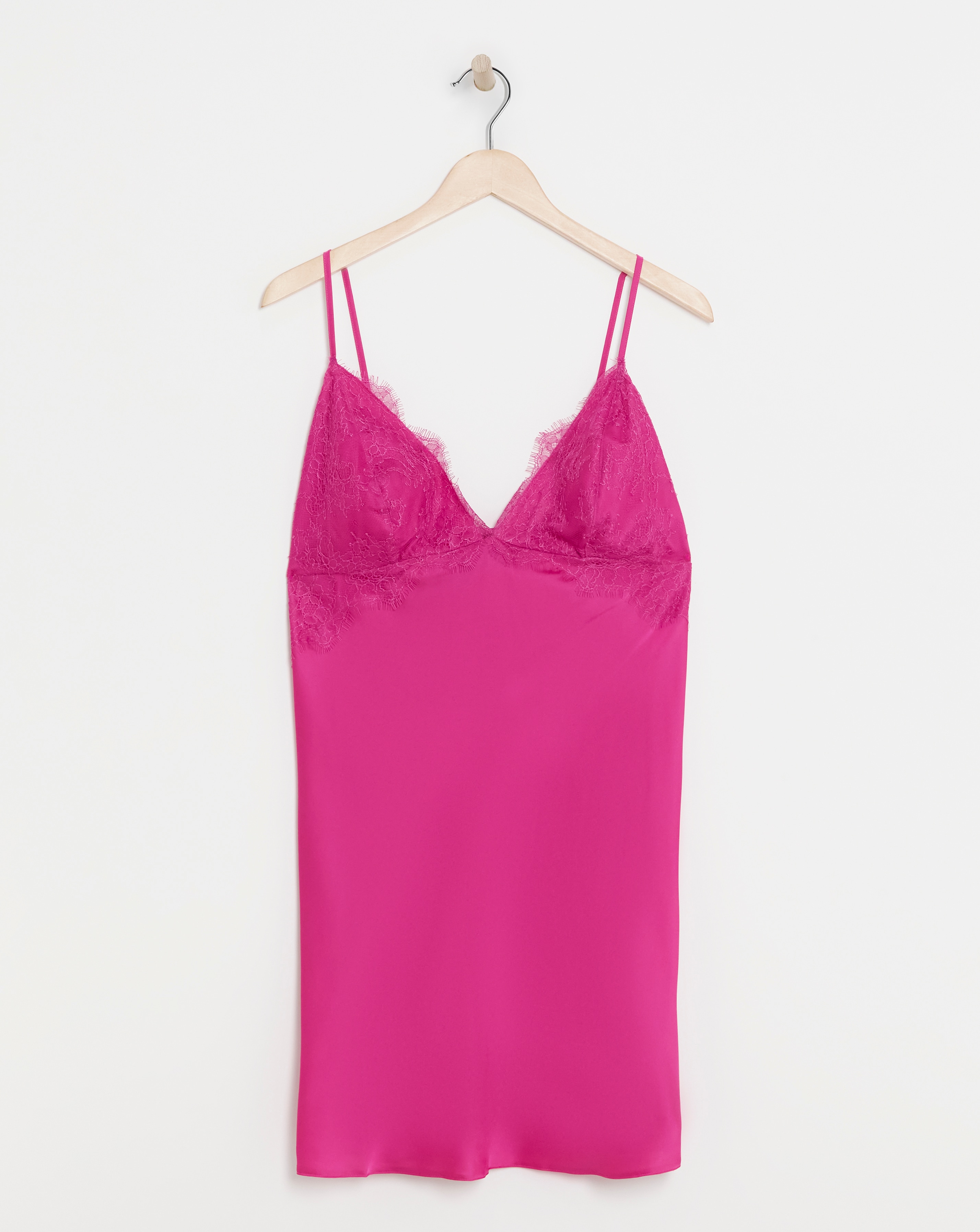 Figleaves Stretch Satin Lace Chemise