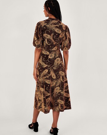 slim fit dress slacks Sau Lee Jolene Mini Dress, Black Gold main image 1