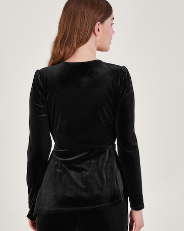 Monsoon Flossie Velvet Fringe Wrap Top