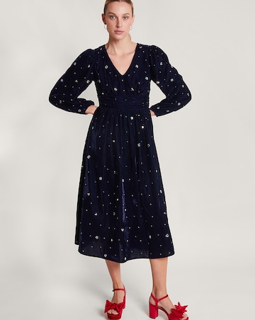 Monsoon Dakota Embellished Velvet Dress