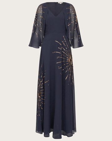 Monsoon Ella Embellished Cape Dress
