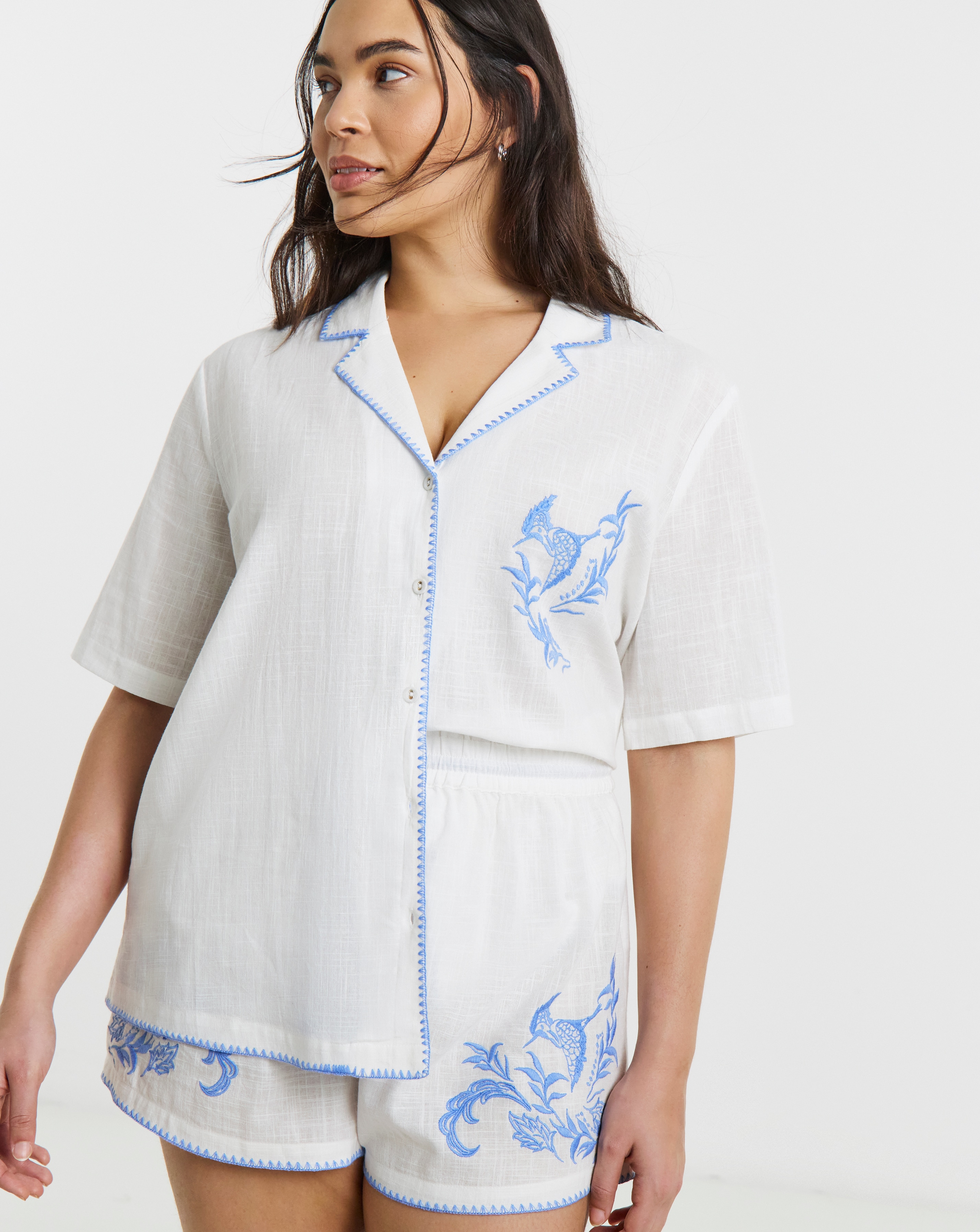 Figleaves Embroidered Shortie Set