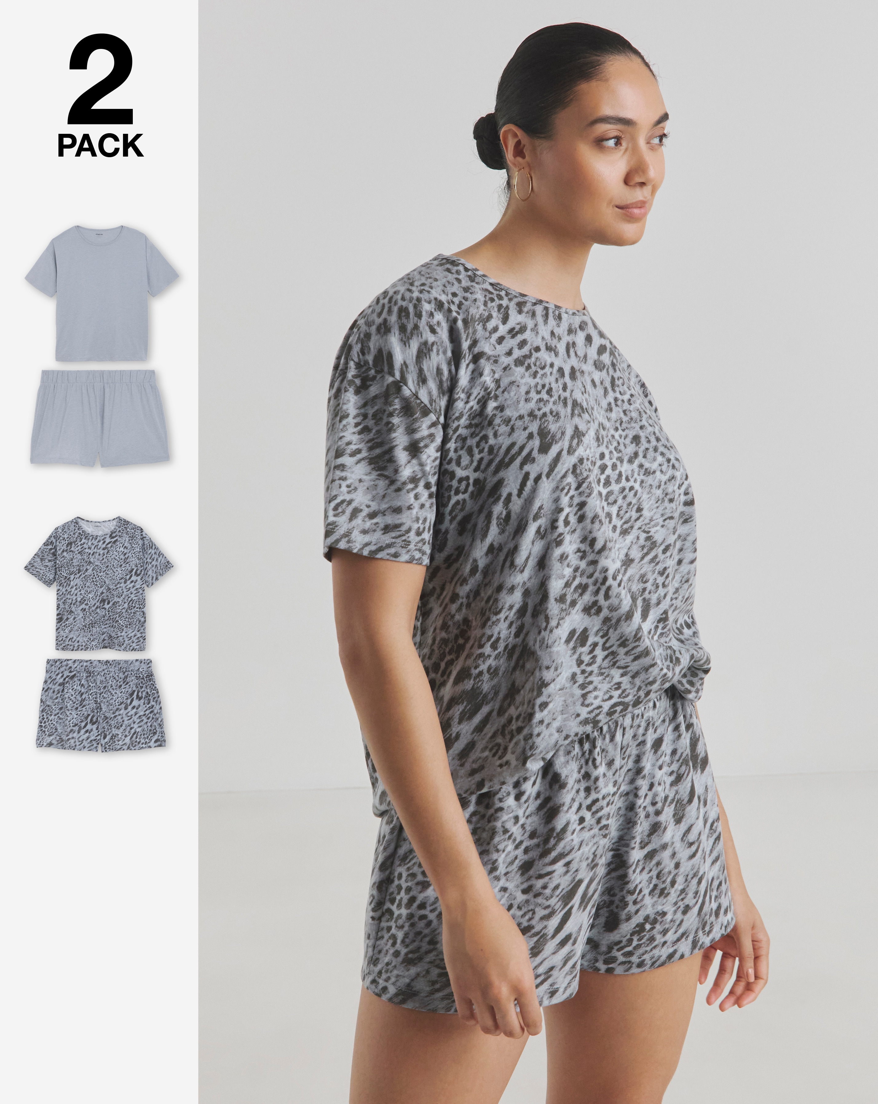 Leopard Print Value 2 Pack Shortie Sets