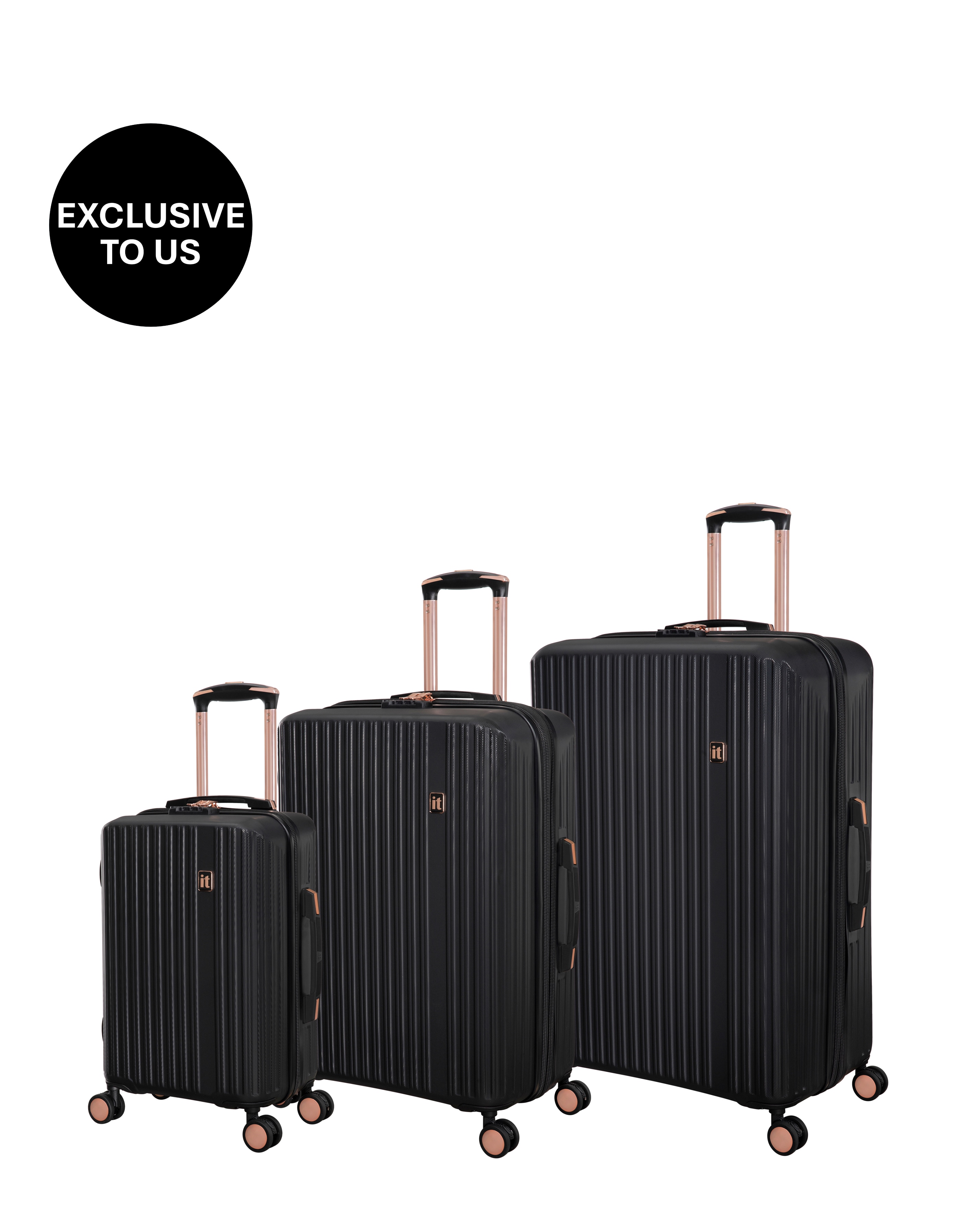 IT Luggage Luxuriate 3pc Set - Black