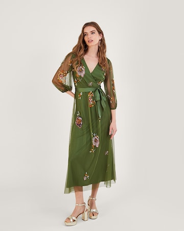 Monsoon Reese Embellished Wrap Dress