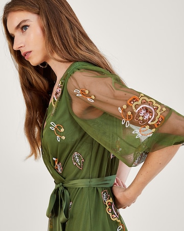 Monsoon Reese Embellished Wrap Dress