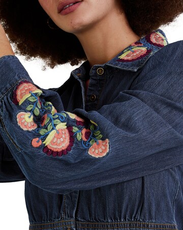 Monsoon Embroidered Denim Shirt Dress