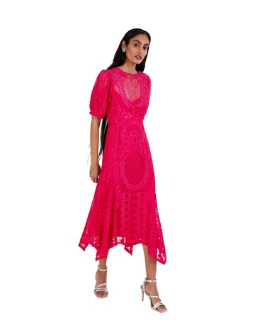 Monsoon Embeth Lace Hanky Hem Dress