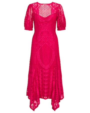 Monsoon Embeth Lace Hanky Hem Dress