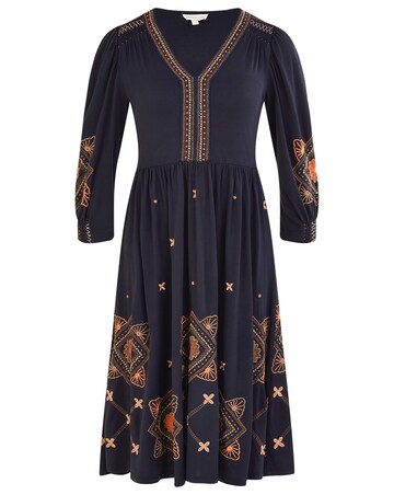 Monsoon Embellished Puff Sleeve Dress