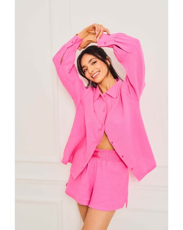 Jim Jam The Label Pink Cheesecloth Pyjama Set