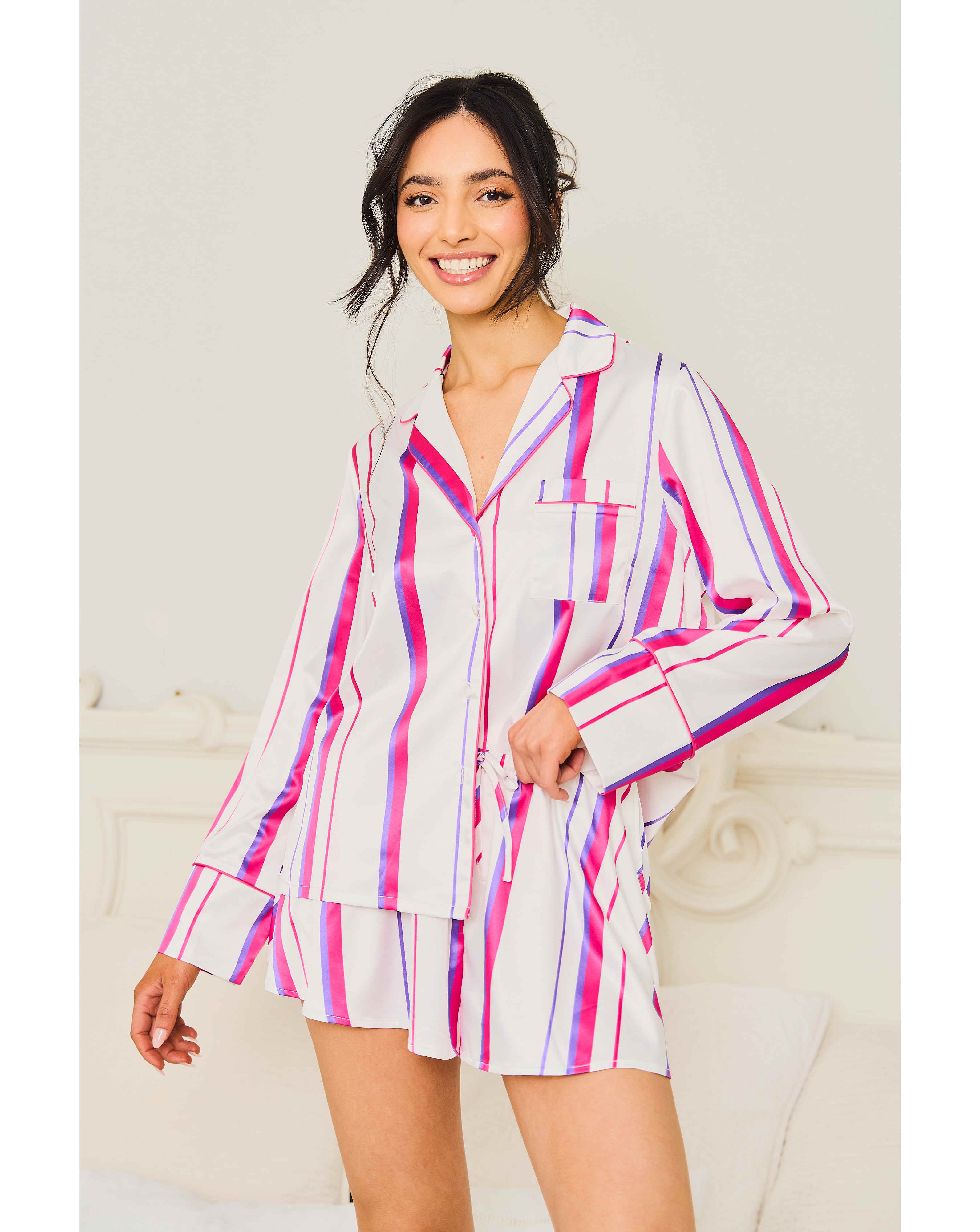 Jim Jam The Label Satin Short PJ Set