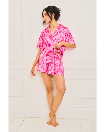Jim Jam The Label Pink Satin Short Pyjama Set