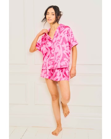 Jim Jam The Label Pink Satin Short Pyjama Set