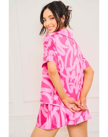Jim Jam The Label Pink Satin Short Pyjama Set