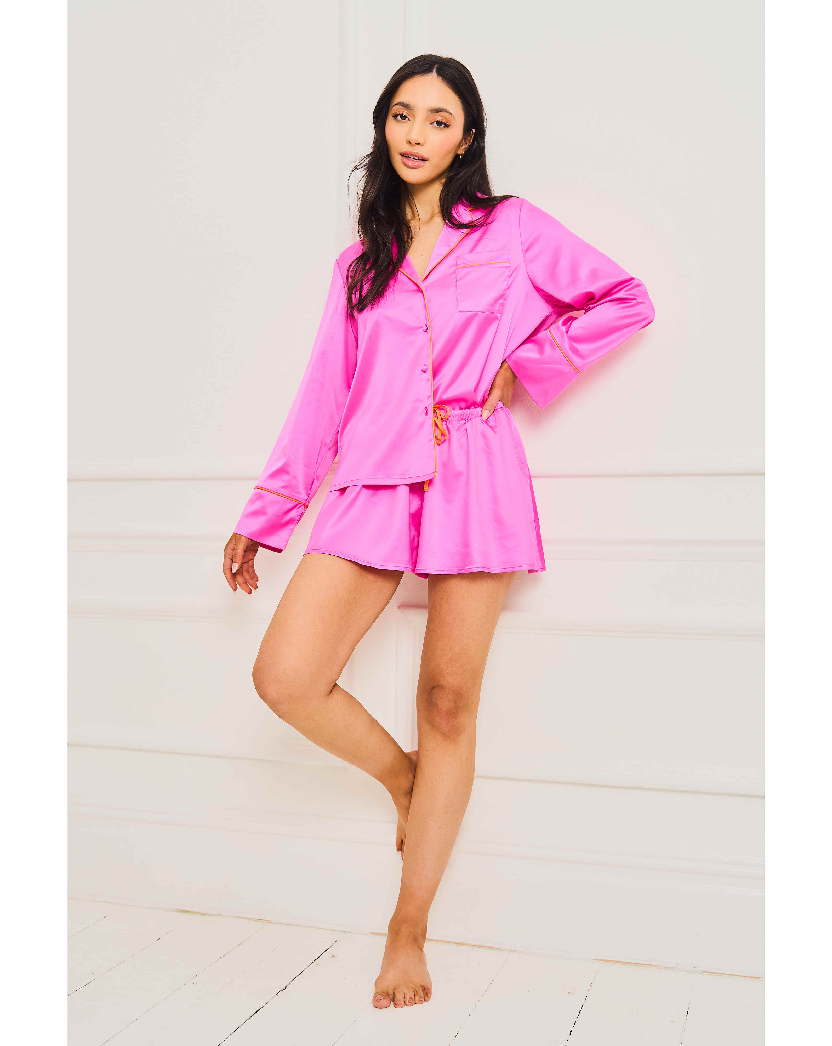 Jim Jam The Label Satin Short PJ Set